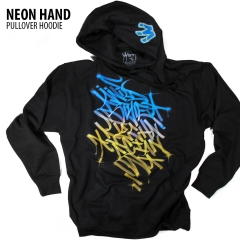 New! Neon Hand Pullover Hoodie